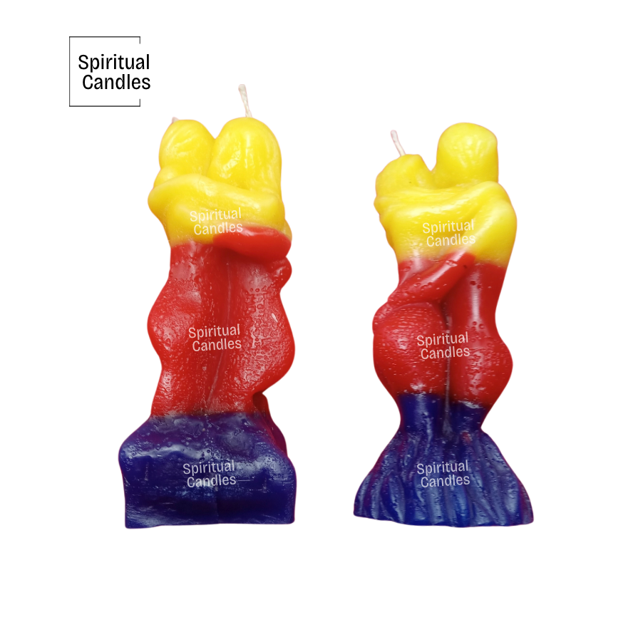 Open Roads Goodluck Lovers Couples Figure Candle, Colorful Candles for Spells, Rituals, Wicca