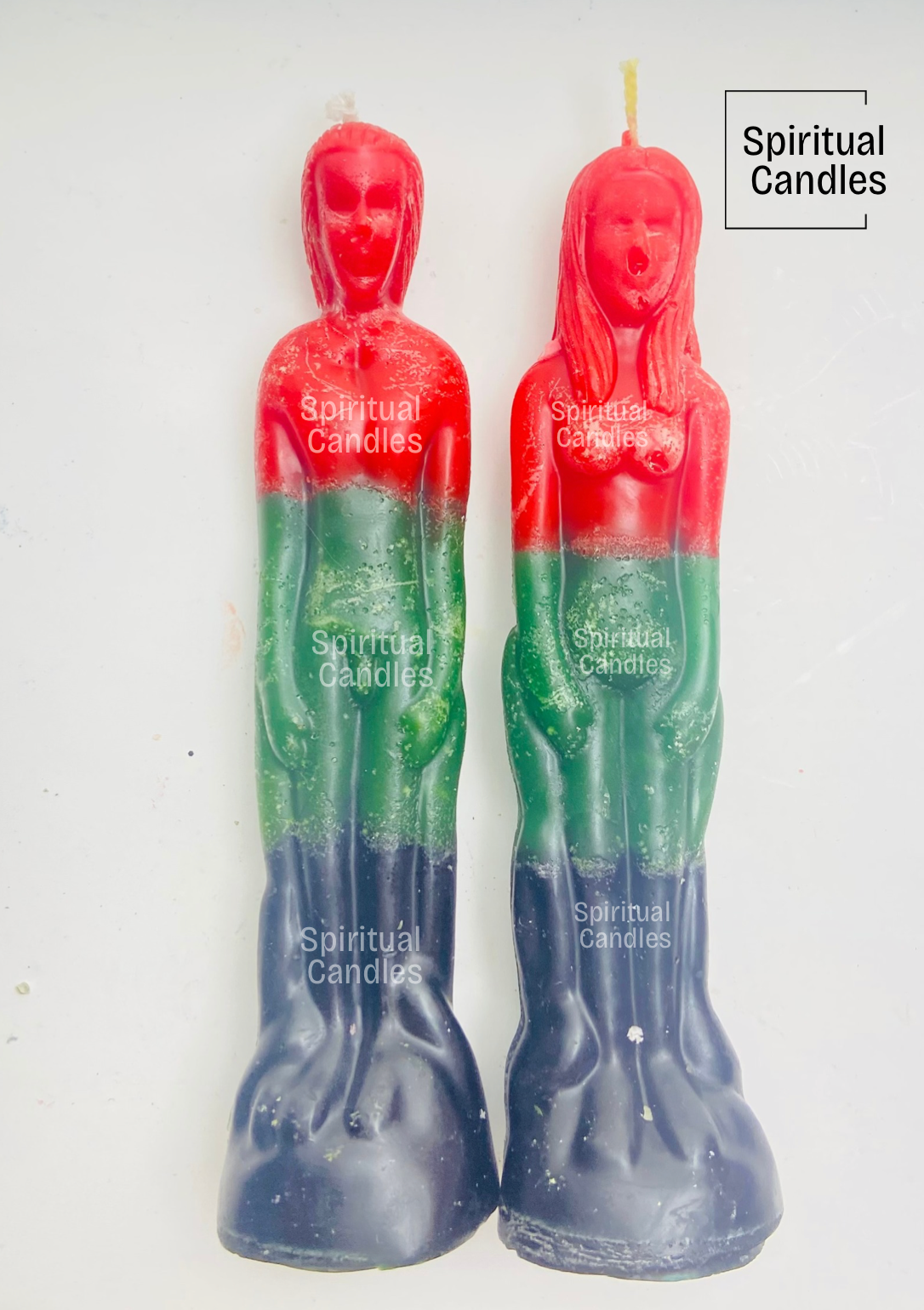 Triple Reversible Figure Candles, Cleansing candles, Vela de Triple Reversible figura de Vela, Vela de Limpia